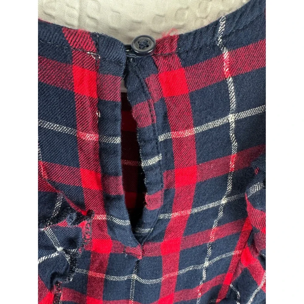 Oshkosh B'gosh Girls Plaid Dress‎ Long Sleeve Ruffle Bow Xmas 24 Months